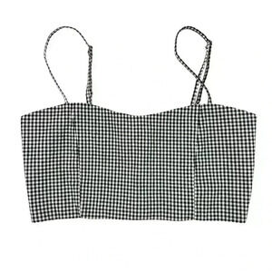 Brandy Melville John Galt Black and White Gingham Crop Top